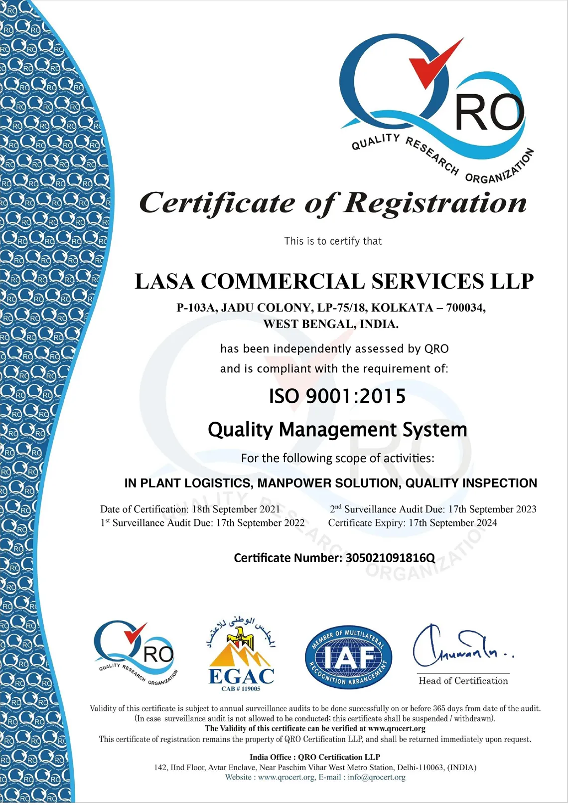 Lasa Commercial Services LLP